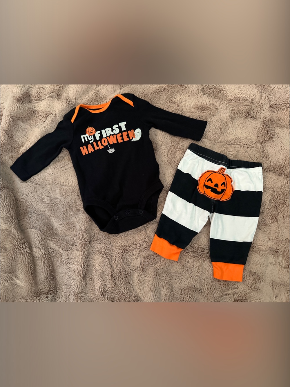 "My First Halloween" Black & Orange 2-Piece Set, 3 months